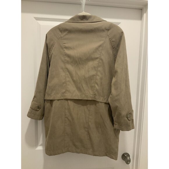 London Fog Anorak Coat Small Women's Beige Zip And Snap Adjustable Waist - Picture 5 of 9